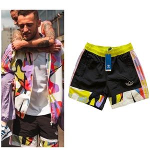 Adidas unisex love unites woven rainbow shorts NWT